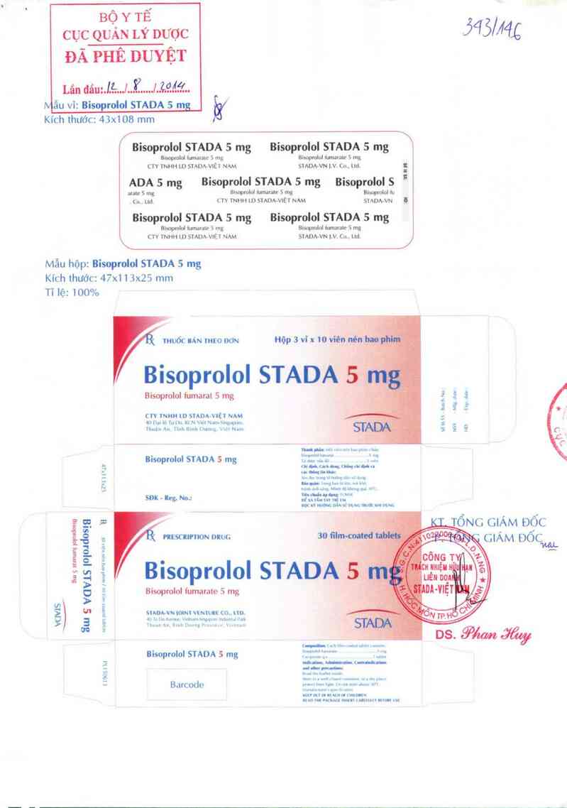 thông tin, cách dùng, giá thuốc Bisoprolol Stada 5 mg - ảnh 0