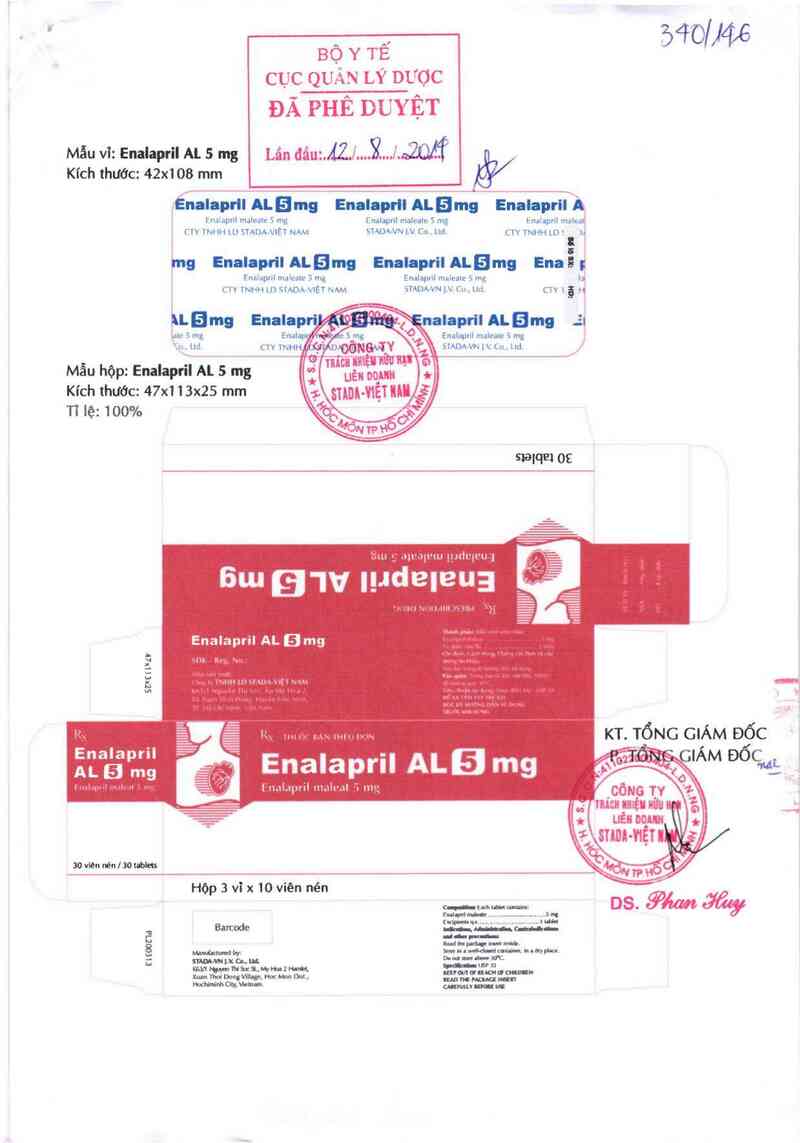 thông tin, cách dùng, giá thuốc Enalapril AL 5mg - ảnh 0