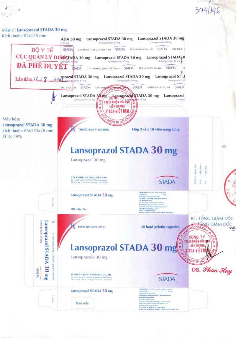 thông tin, cách dùng, giá thuốc Lansoprazol Stada 30 mg - ảnh 0