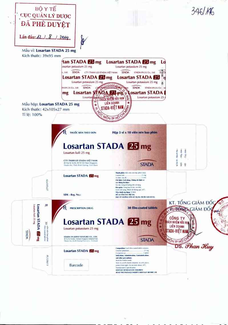 thông tin, cách dùng, giá thuốc Losartan Stada 25mg - ảnh 0