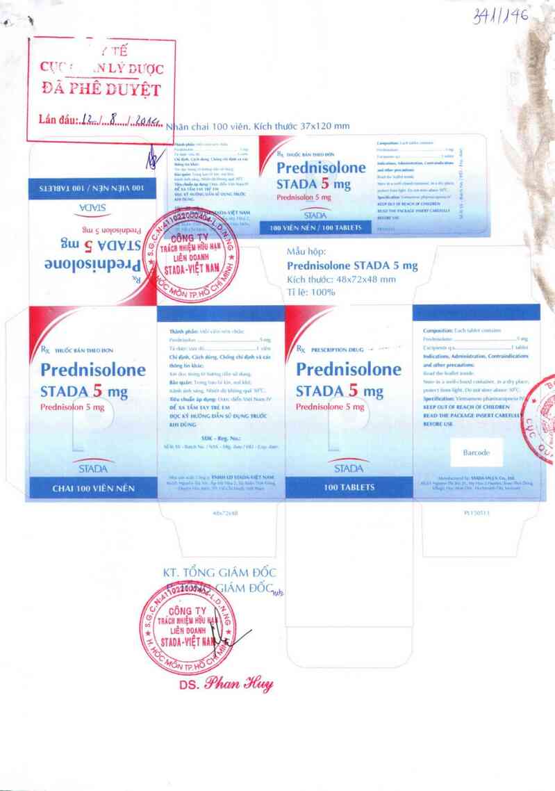 thông tin, cách dùng, giá thuốc Prednisolone Stada 5mg - ảnh 0