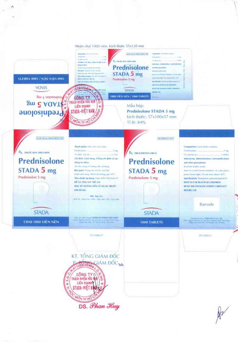 thông tin, cách dùng, giá thuốc Prednisolone Stada 5mg - ảnh 2