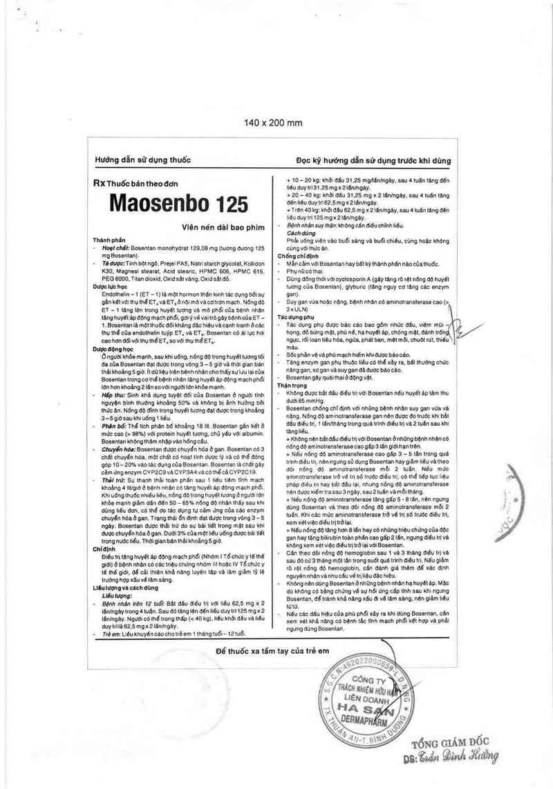 thông tin, cách dùng, giá thuốc Maosenbo 125 - ảnh 4