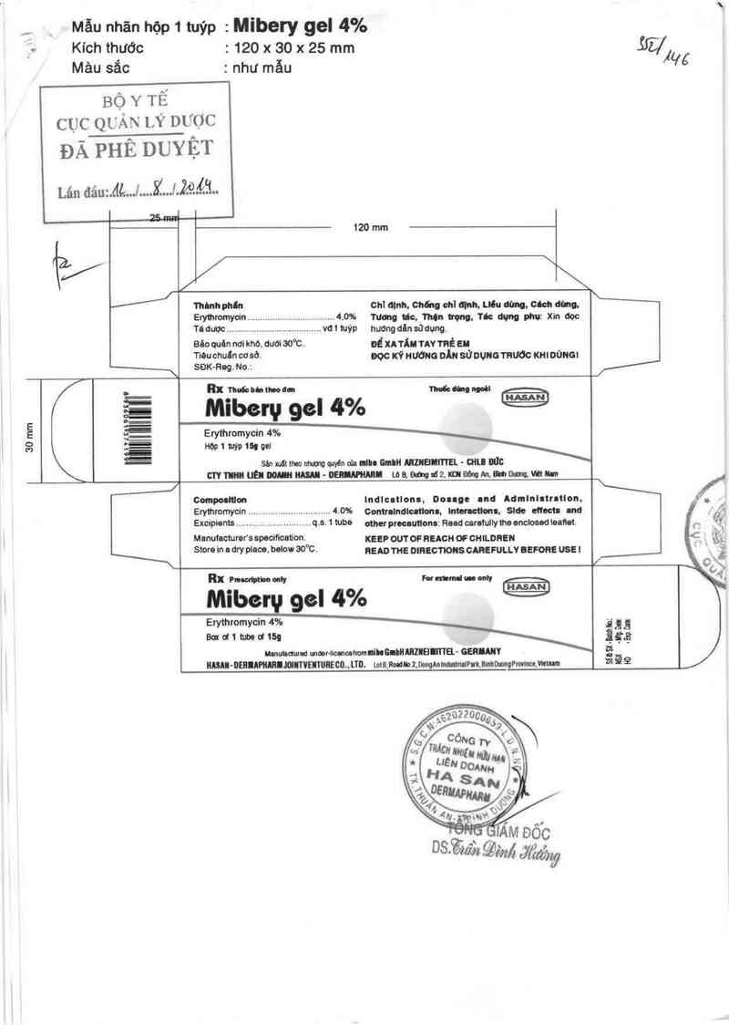 thông tin, cách dùng, giá thuốc Mibery gel 4% - ảnh 0