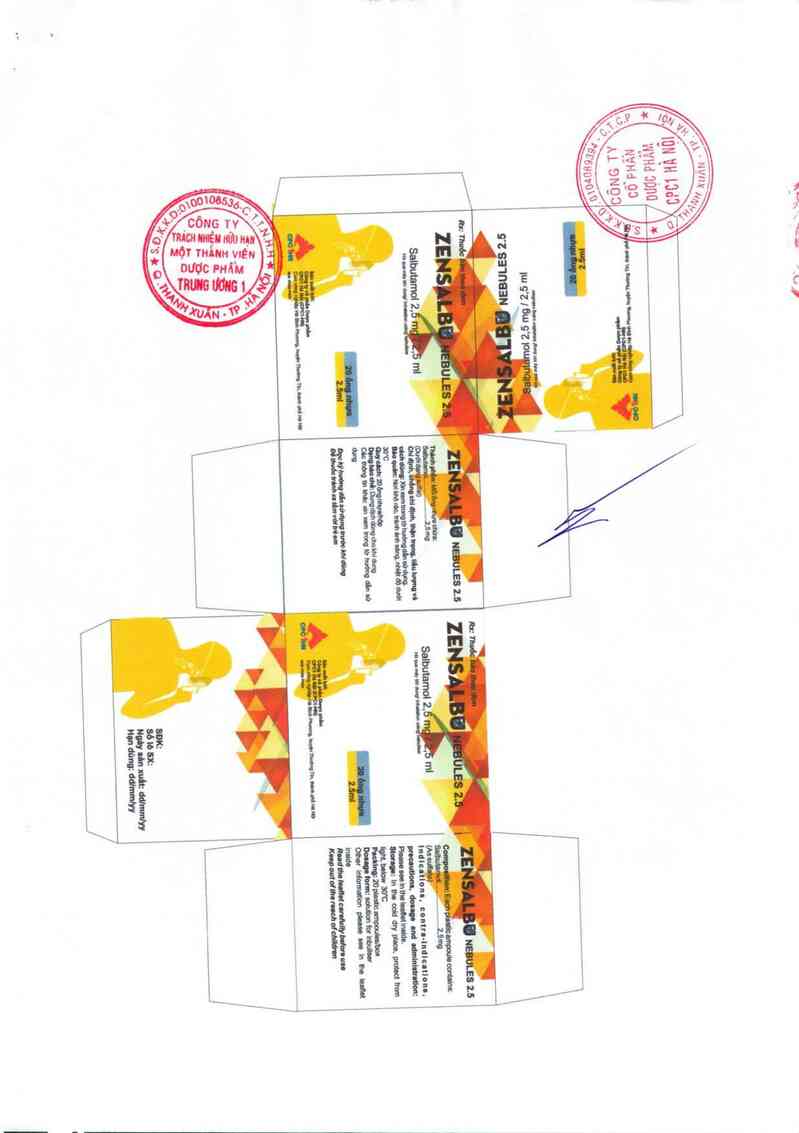 thông tin, cách dùng, giá thuốc Zensalbu nebules 2.5 - ảnh 1