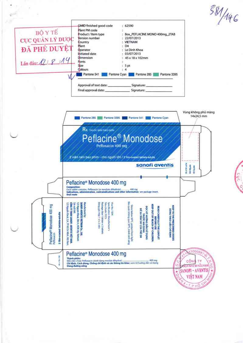 thông tin, cách dùng, giá thuốc Peflacine monodose - ảnh 0