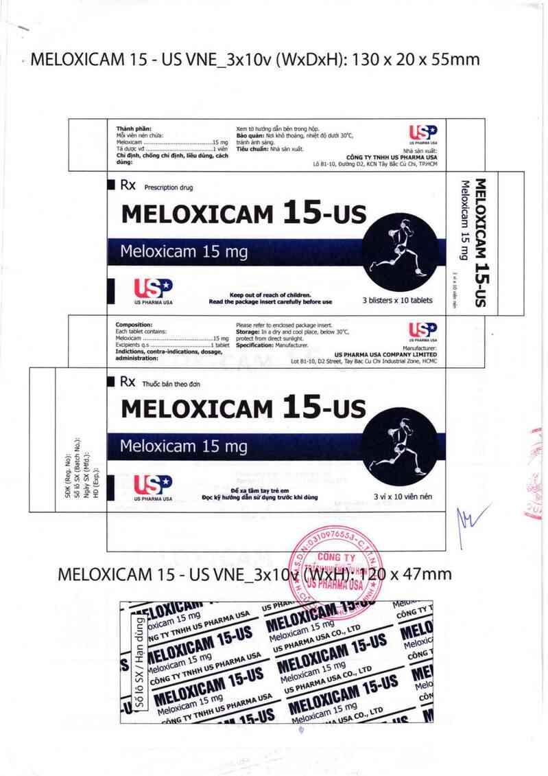 thông tin, cách dùng, giá thuốc Meloxicam 15 - US - ảnh 1