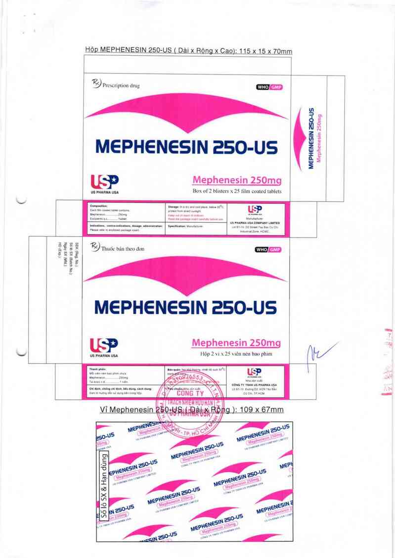 thông tin, cách dùng, giá thuốc Mephenesin 250 - US - ảnh 2