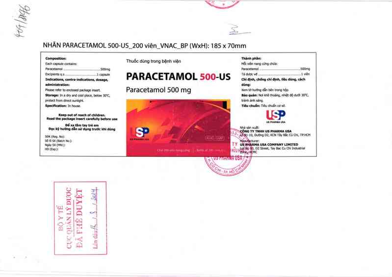 thông tin, cách dùng, giá thuốc Paracetamol 500 - US - ảnh 0