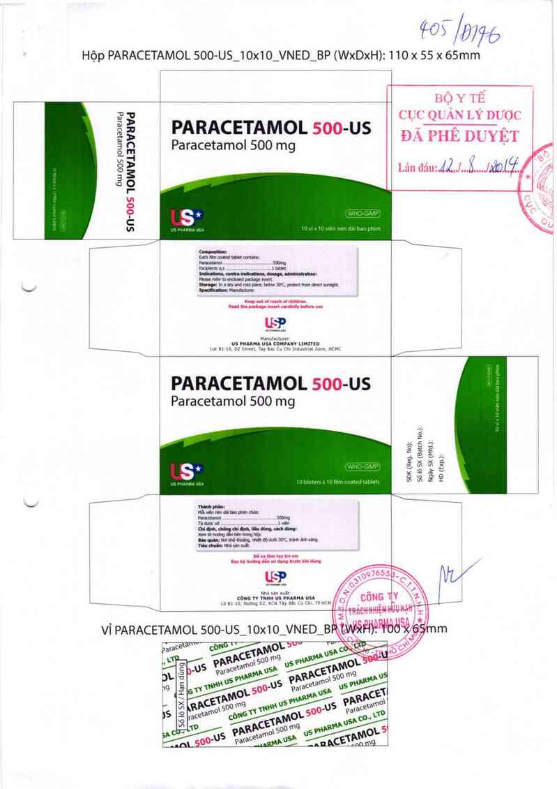 thông tin, cách dùng, giá thuốc Paracetamol 500 - US - ảnh 0