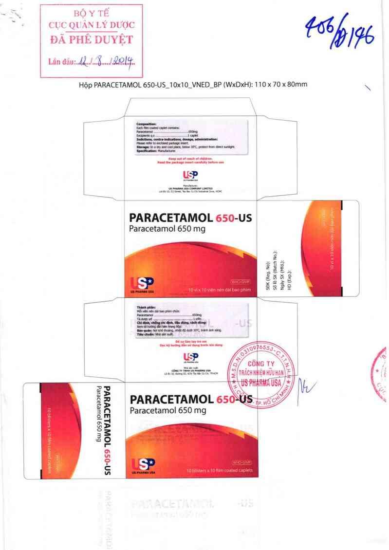 thông tin, cách dùng, giá thuốc Paracetamol 650 - US - ảnh 0