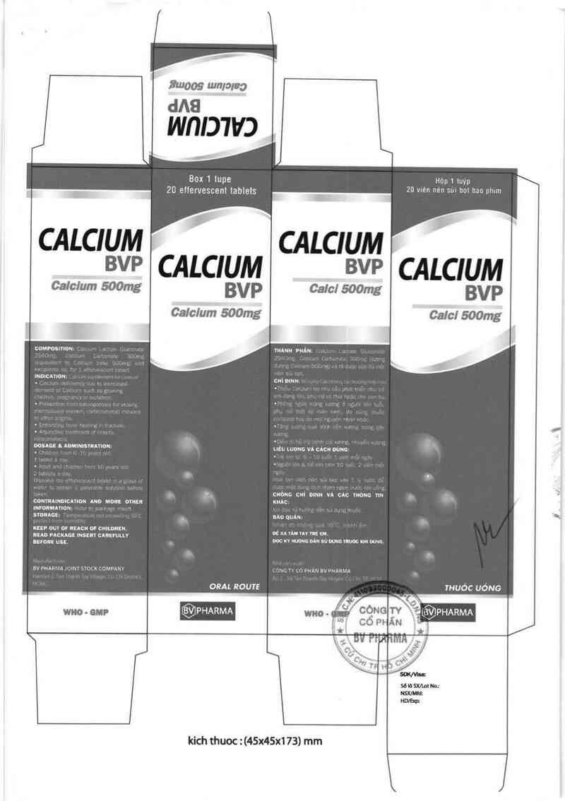 thông tin, cách dùng, giá thuốc Calcium - BVP - ảnh 1