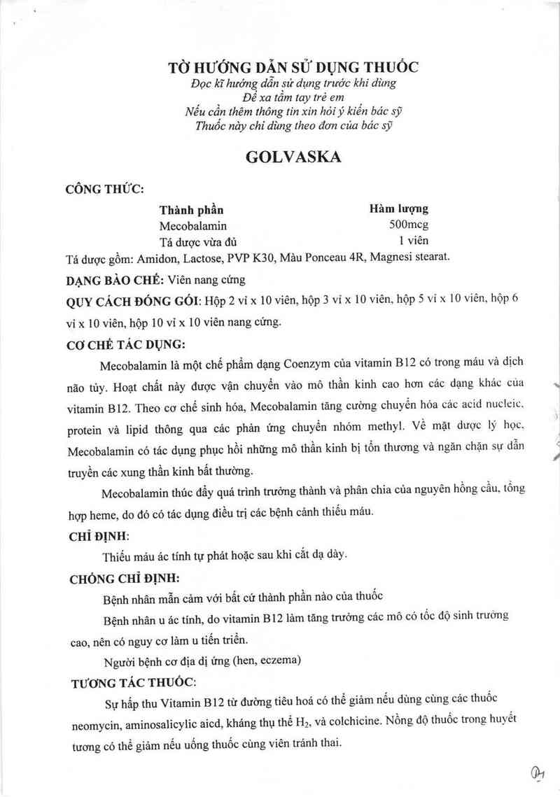 thông tin, cách dùng, giá thuốc Golvaska - ảnh 5