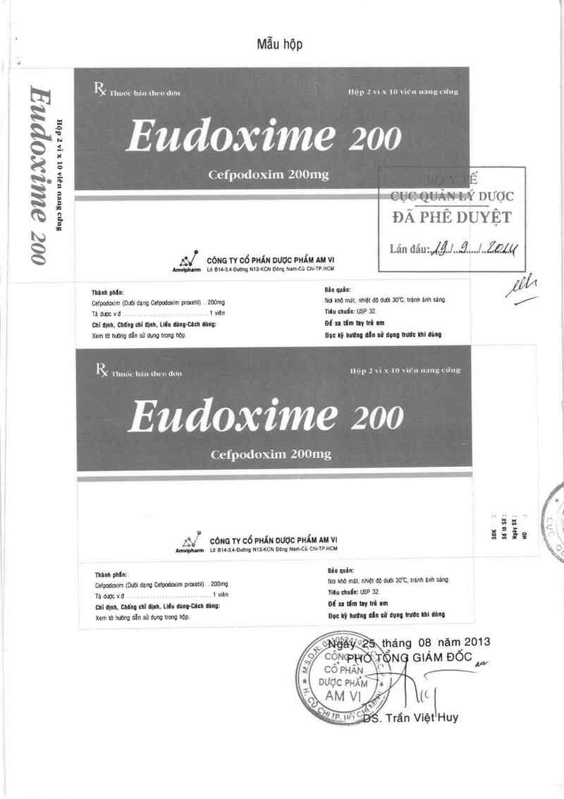 thông tin, cách dùng, giá thuốc Eudoxime 200 - ảnh 0