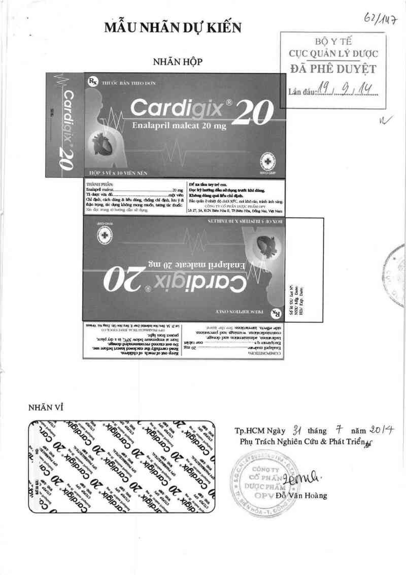 thông tin, cách dùng, giá thuốc Cardigix 20 - ảnh 0