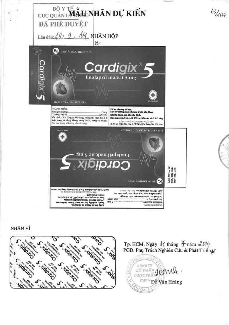 thông tin, cách dùng, giá thuốc Cardigix 5 - ảnh 0