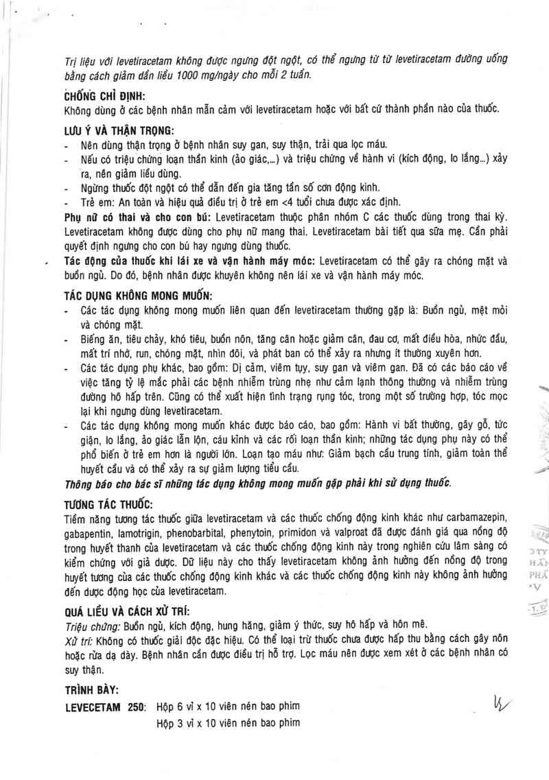 thông tin, cách dùng, giá thuốc Levecetam 750 - ảnh 4
