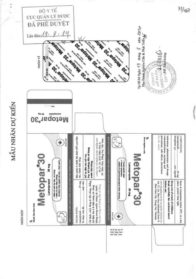 thông tin, cách dùng, giá thuốc Metopar 30 - ảnh 0