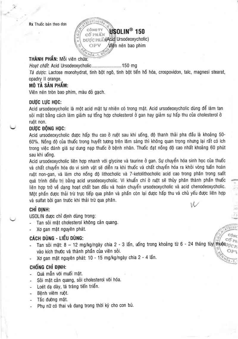 thông tin, cách dùng, giá thuốc Usolin 150 - ảnh 1