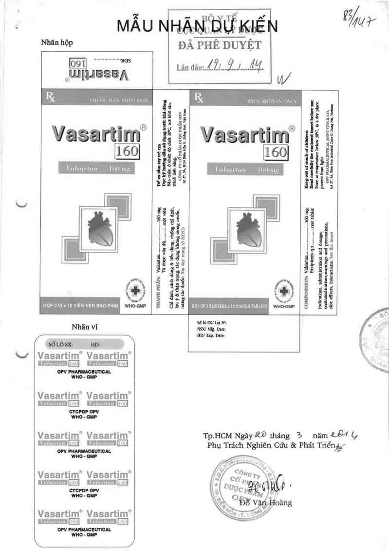 thông tin, cách dùng, giá thuốc Vasartim 160 - ảnh 0