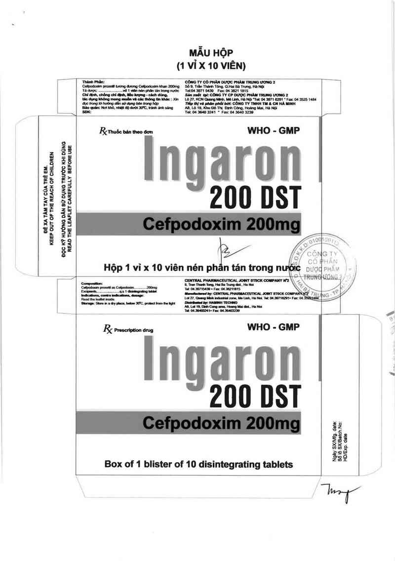 thông tin, cách dùng, giá thuốc Ingaron 200 DST - ảnh 1