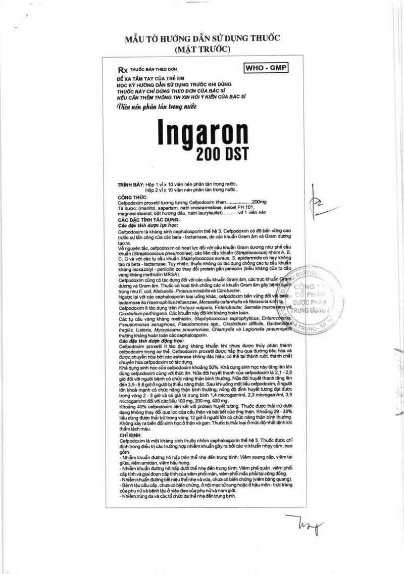 thông tin, cách dùng, giá thuốc Ingaron 200 DST - ảnh 3