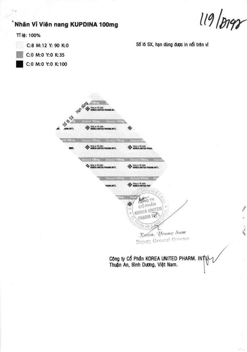 thông tin, cách dùng, giá thuốc Kupdina 100 mg - ảnh 1