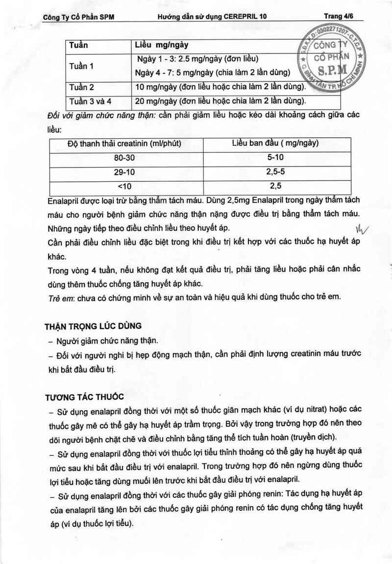 thông tin, cách dùng, giá thuốc Cerepril 10 - ảnh 4