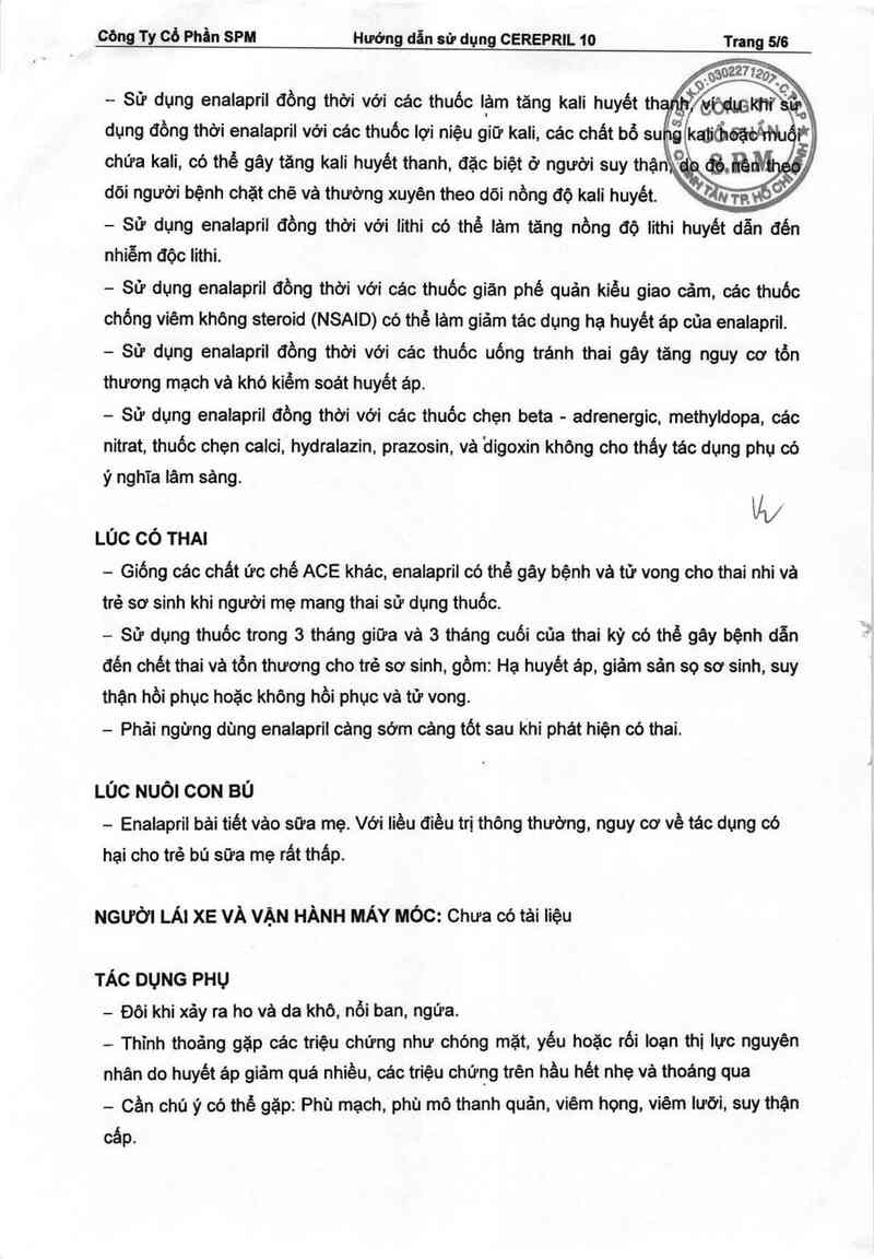 thông tin, cách dùng, giá thuốc Cerepril 10 - ảnh 5