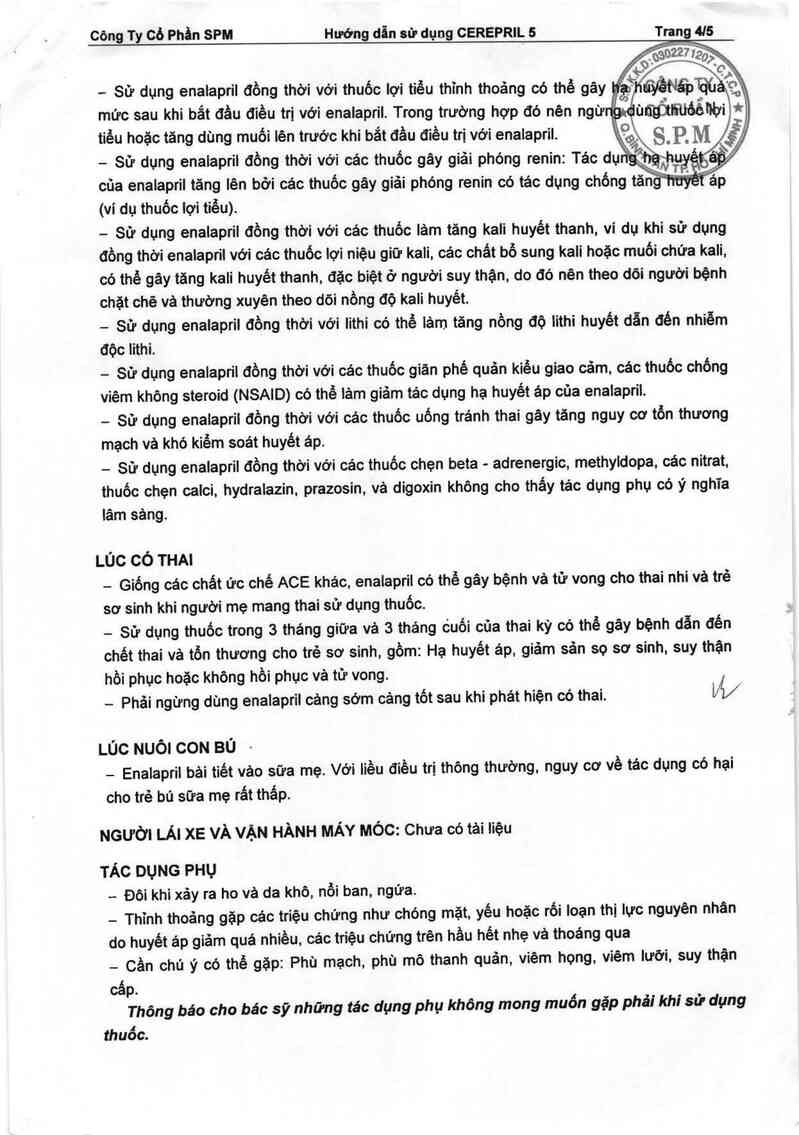 thông tin, cách dùng, giá thuốc Cerepril 5 - ảnh 4