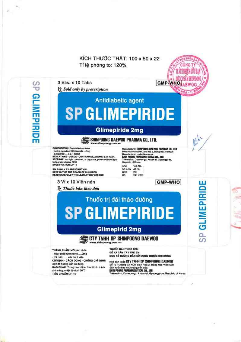 thông tin, cách dùng, giá thuốc SP Glimepiride - ảnh 1