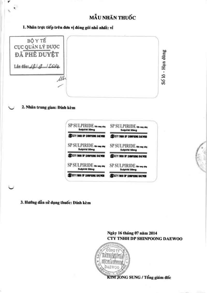 thông tin, cách dùng, giá thuốc SP Sulpiride - ảnh 0