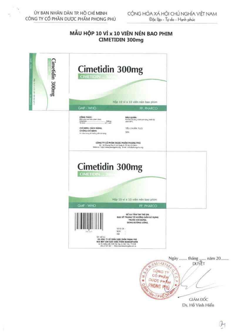 thông tin, cách dùng, giá thuốc Cimetidin 300mg - ảnh 2