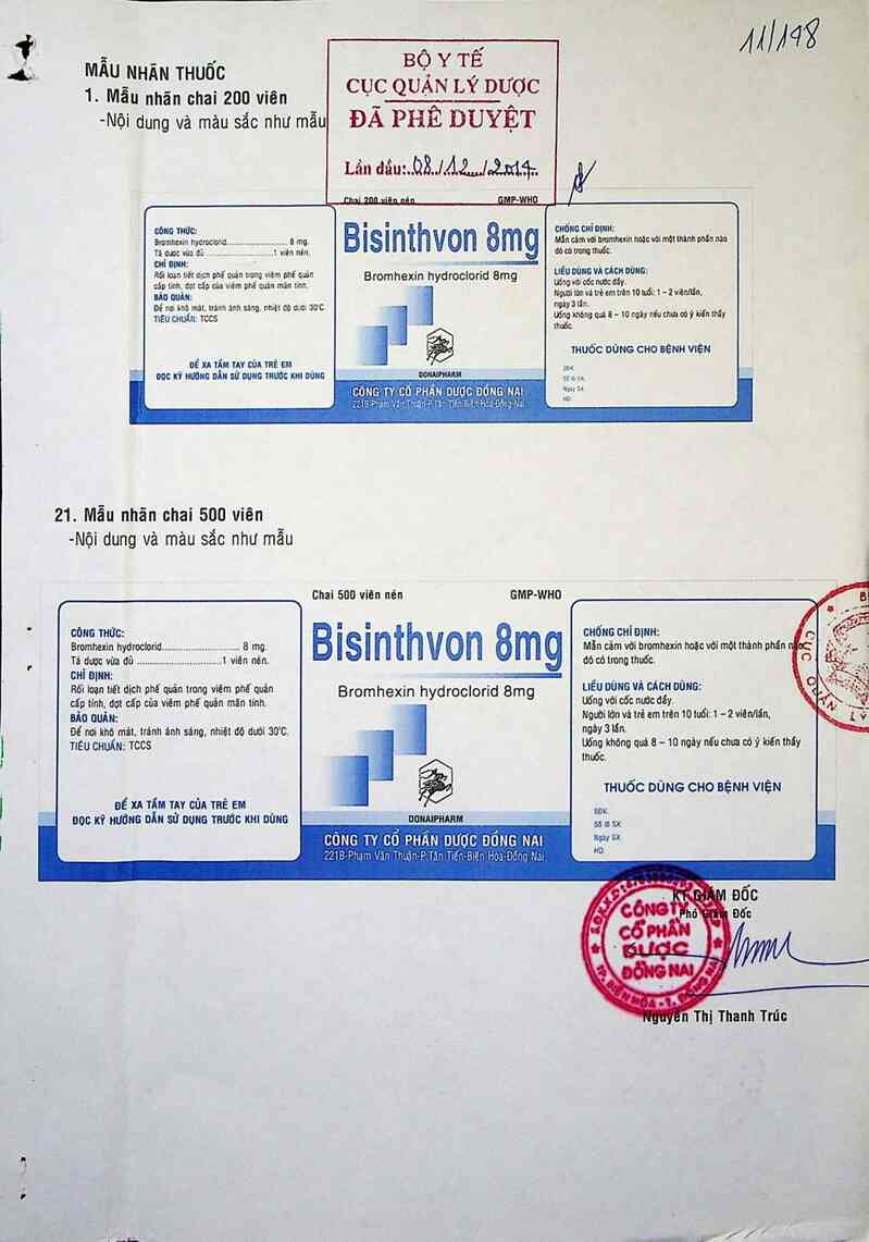 thông tin, cách dùng, giá thuốc Bisinthvon 8mg - ảnh 1