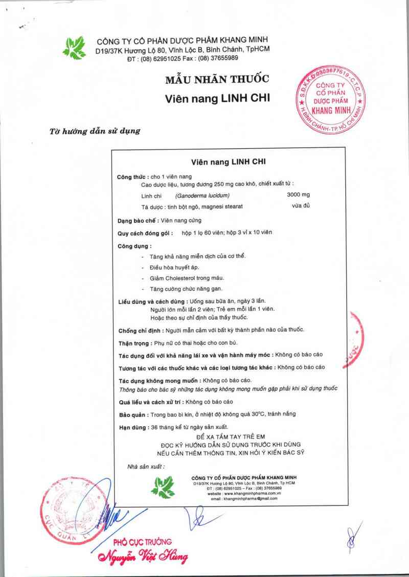 thông tin, cách dùng, giá thuốc Viên nang Linh Chi - ảnh 3