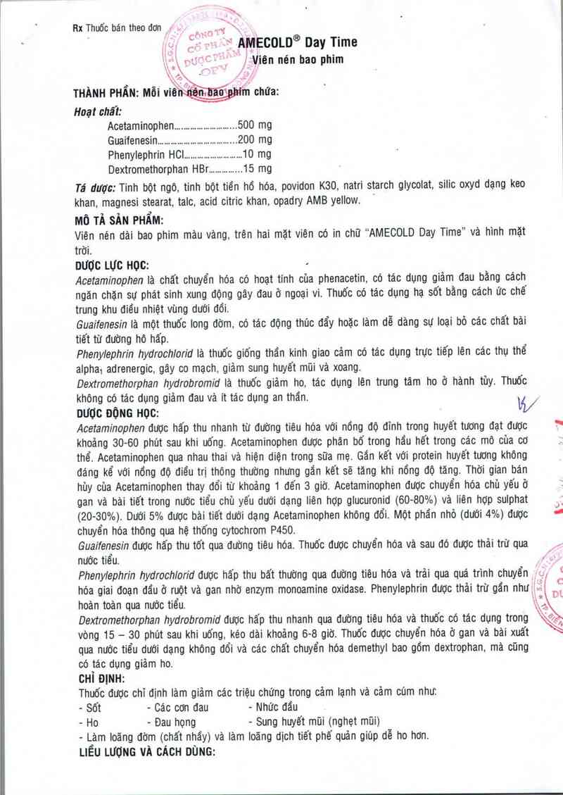 thông tin, cách dùng, giá thuốc Amecold day time - ảnh 4