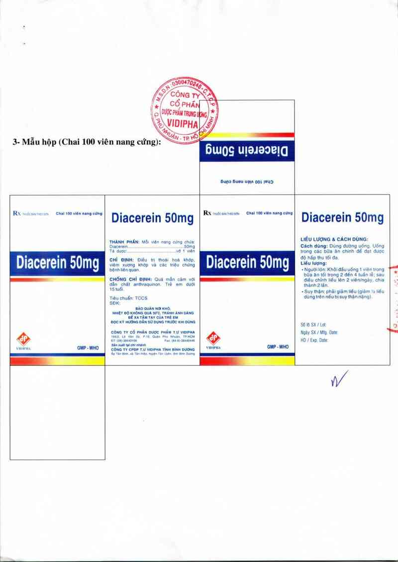 thông tin, cách dùng, giá thuốc Diacerein - ảnh 1