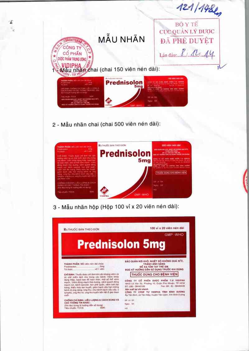 thông tin, cách dùng, giá thuốc Prednisolon 5mg - ảnh 0