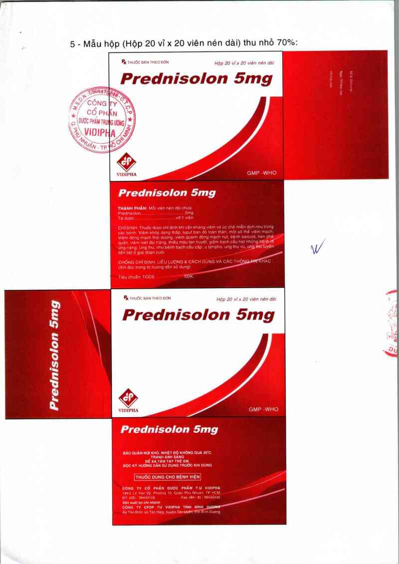 thông tin, cách dùng, giá thuốc Prednisolon 5mg - ảnh 2