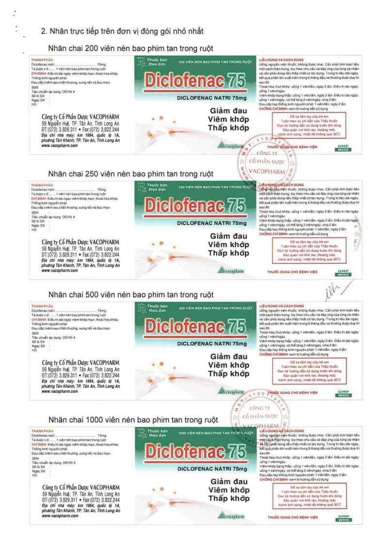 thông tin, cách dùng, giá thuốc Diclofenac 75 - ảnh 10