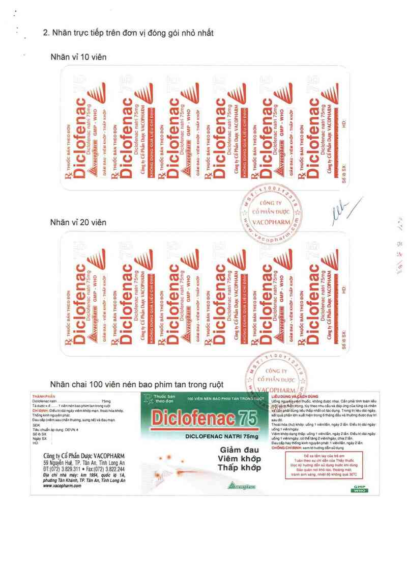 thông tin, cách dùng, giá thuốc Diclofenac 75 - ảnh 9