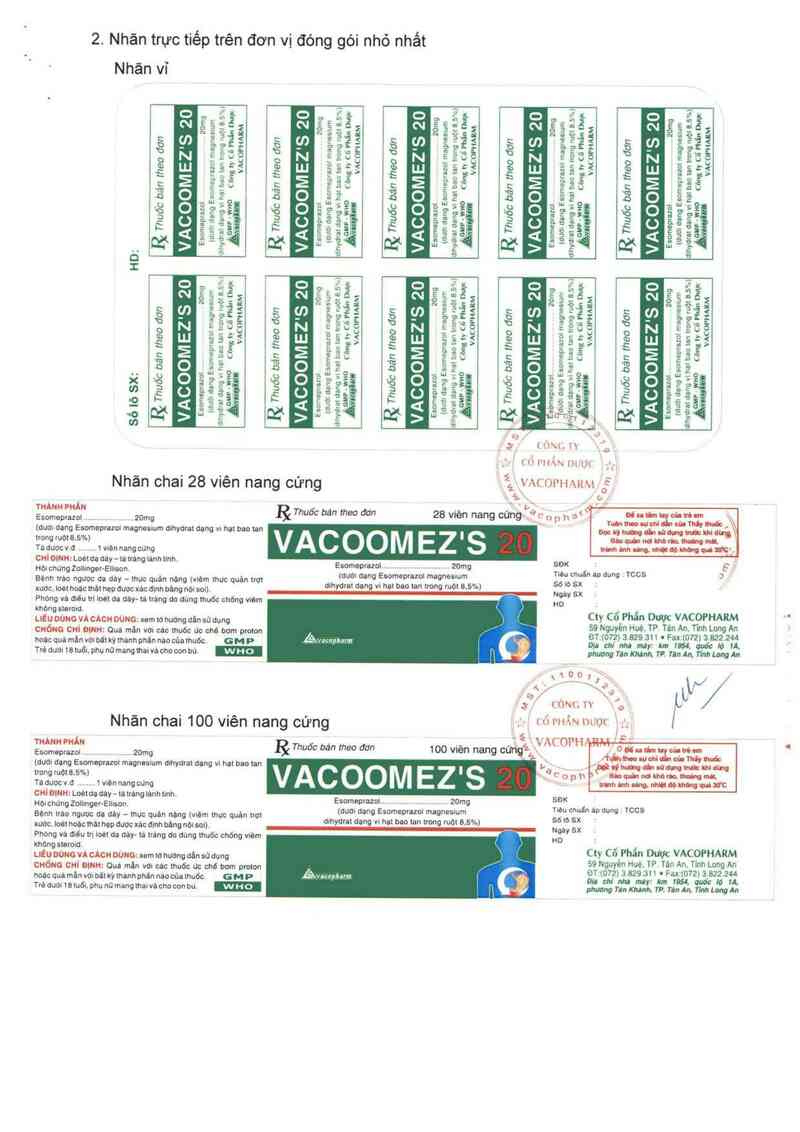 thông tin, cách dùng, giá thuốc Vacoomez S 20 - ảnh 6