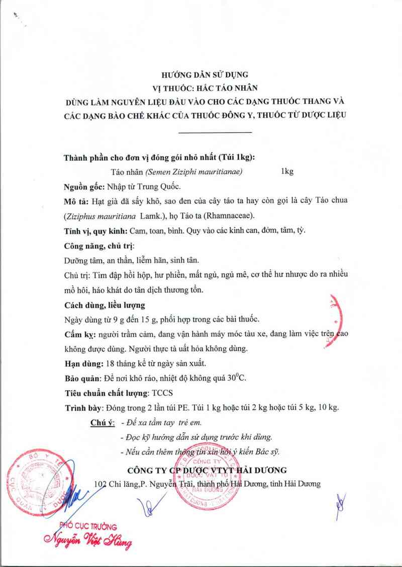 thông tin, cách dùng, giá thuốc Hắc táo nhân - ảnh 4