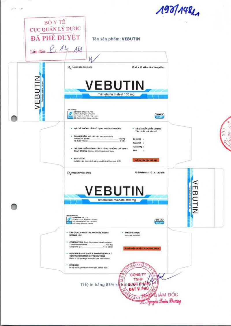 thông tin, cách dùng, giá thuốc Vebutin - ảnh 0