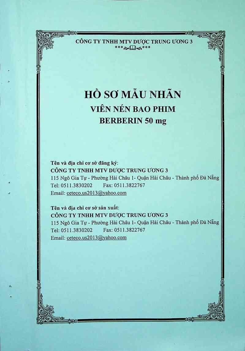 thông tin, cách dùng, giá thuốc Berberin 50 mg - ảnh 0