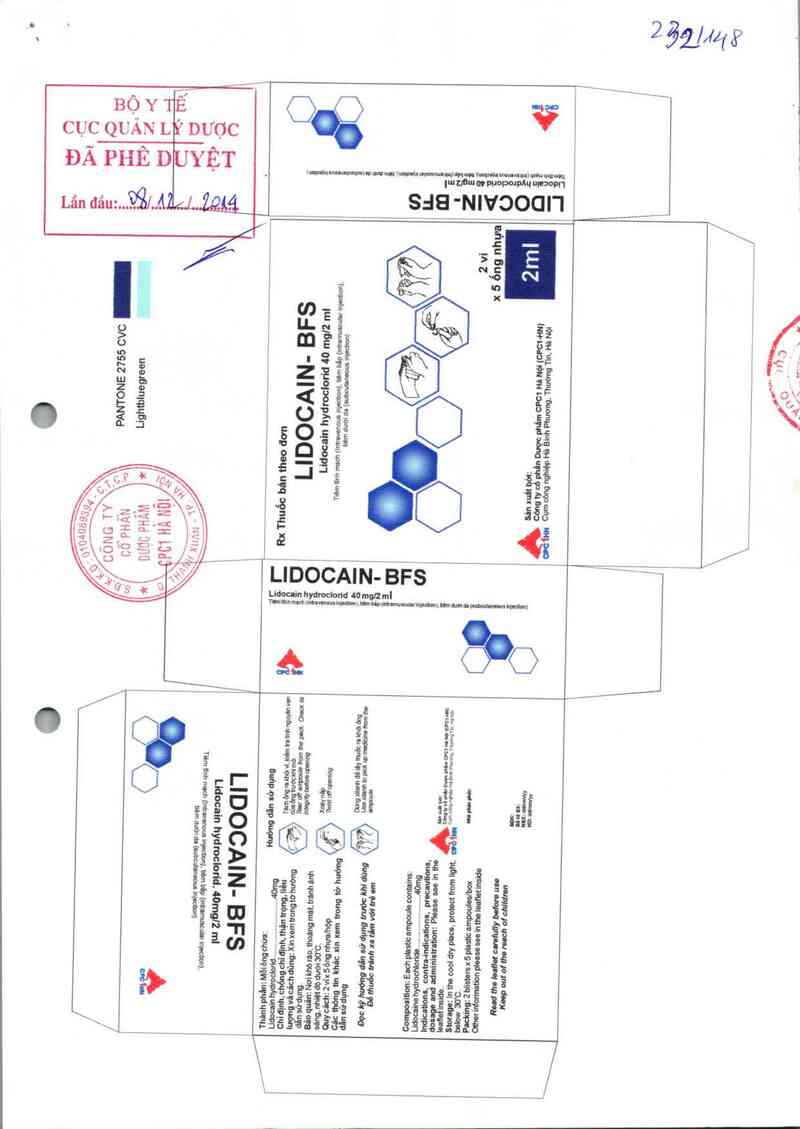 thông tin, cách dùng, giá thuốc Lidocain-BFS - ảnh 0