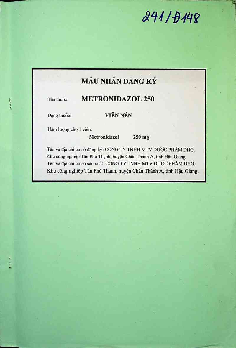 thông tin, cách dùng, giá thuốc Metronidazol 250 - ảnh 0