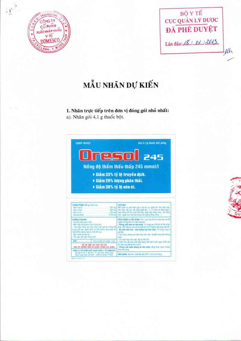 thông tin, cách dùng, giá thuốc Oresol 245 - ảnh 0