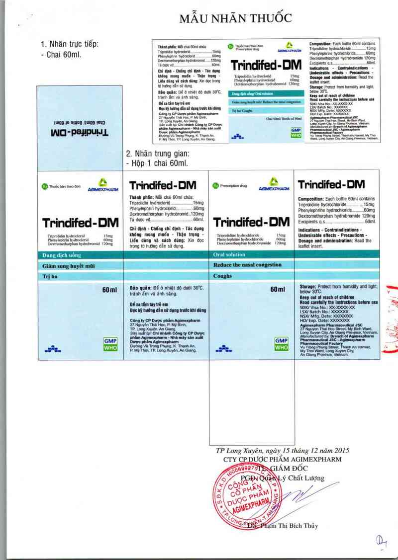 thông tin, cách dùng, giá thuốc Trindifed-DM - ảnh 1