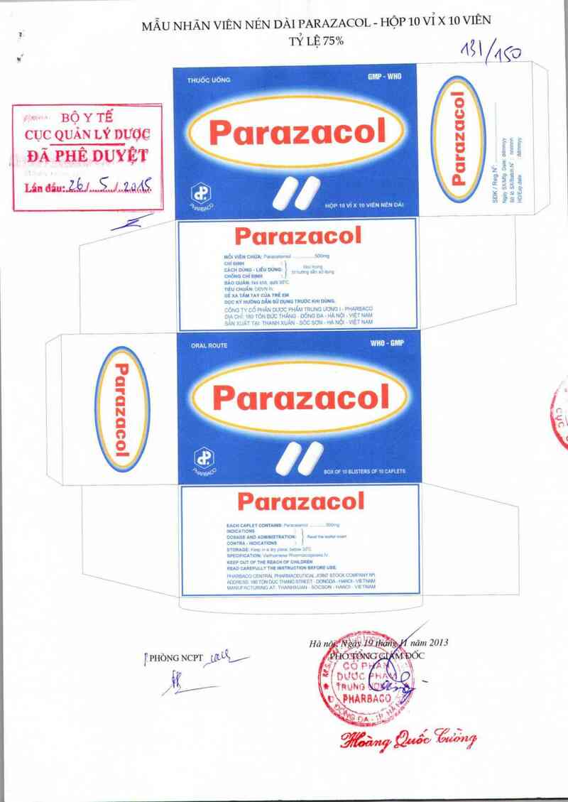 thông tin, cách dùng, giá thuốc Parazacol - ảnh 0